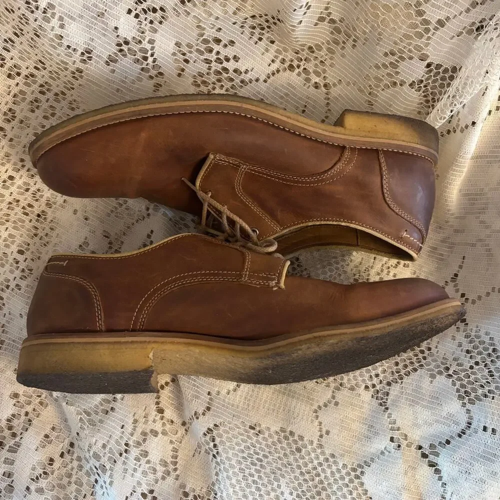Johnston & Murphy 1850 Men's US 11 M Tan Leather & Memory Foam Oxford Shoes